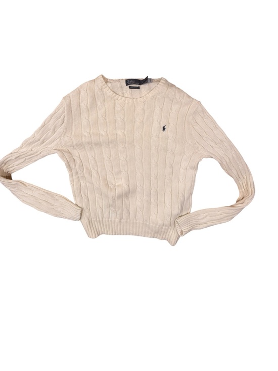 Ralph Lauren Sweaters - Ralph Lauren Cream Cable-Knit Crewneck Sweater - Women's Sz S